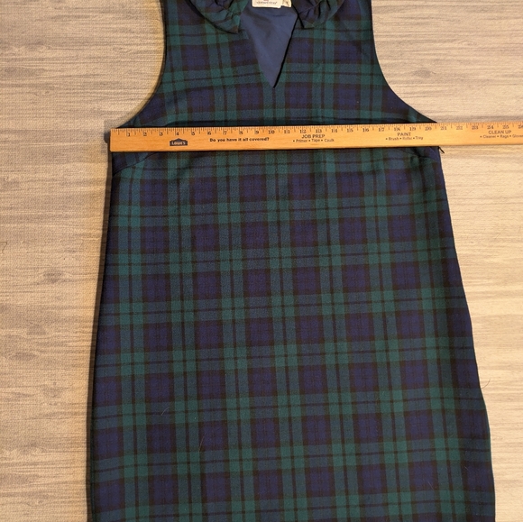 VINEYARD VINES |‎ Plaid Meredith Midi Dress Sleeveless Ruffle Neck Preppy Sz 16 - Picture 7 of 11